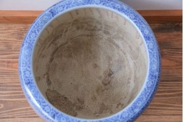 アンティーク雑貨　古民具・骨董　宝尽しの図　アンティーク瀬戸火鉢