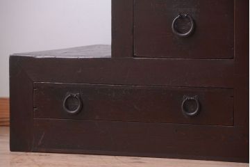 アンティーク家具　古民具・骨董　明治期　小ぶりなアンティーク階段箪笥
