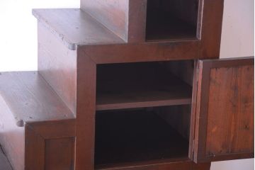 アンティーク家具　古民具・骨董　明治期　小ぶりなアンティーク階段箪笥
