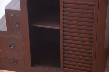 アンティーク家具　古民具・骨董　明治期　小ぶりなアンティーク階段箪笥