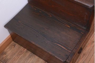 アンティーク家具　古民具・骨董　明治期　小ぶりなアンティーク階段箪笥