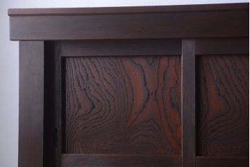 アンティーク家具　古民具・骨董　横桟引き戸の変わり型六尺重ね水屋箪笥