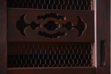 アンティーク家具　古民具・骨董　横桟引き戸の変わり型六尺重ね水屋箪笥