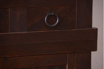 アンティーク家具　古民具・骨董　横桟引き戸の変わり型六尺重ね水屋箪笥