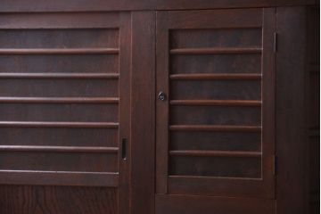 アンティーク家具　古民具・骨董　横桟引き戸の変わり型六尺重ね水屋箪笥