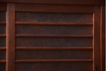 アンティーク家具　古民具・骨董　横桟引き戸の変わり型六尺重ね水屋箪笥