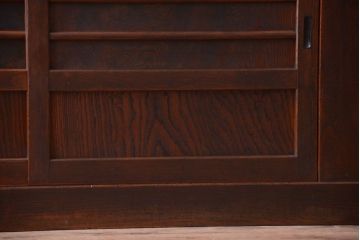 アンティーク家具　古民具・骨董　横桟引き戸の変わり型六尺重ね水屋箪笥