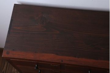 アンティーク家具　アンティーク　ネームプレート付き!古い木製の17杯ドロワー(引き出し)