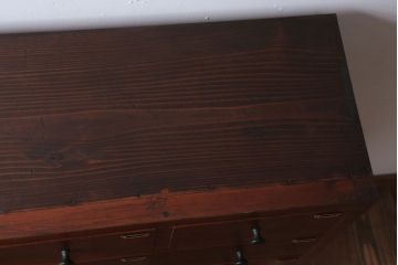 アンティーク家具　アンティーク　ネームプレート付き!古い木製の17杯ドロワー(引き出し)