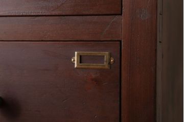 アンティーク家具　アンティーク　ネームプレート付き!古い木製の17杯ドロワー(引き出し)