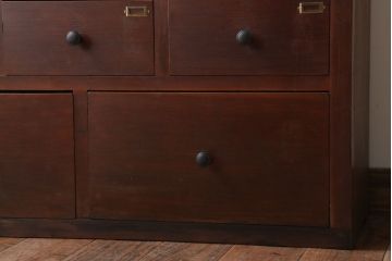 アンティーク家具　アンティーク　ネームプレート付き!古い木製の17杯ドロワー(引き出し)