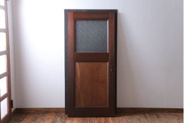 和製アンティーク　ダイヤガラス入り!レトロな木製ドア