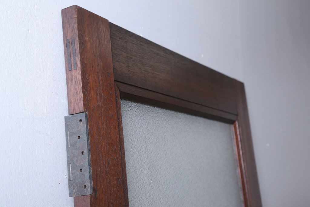 和製アンティーク　ダイヤガラス入り!レトロな木製ドア