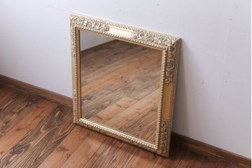 アンティーク雑貨　アンティーク調　上品な額付きミラー