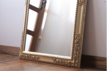 アンティーク雑貨　アンティーク調　上品な額付きミラー