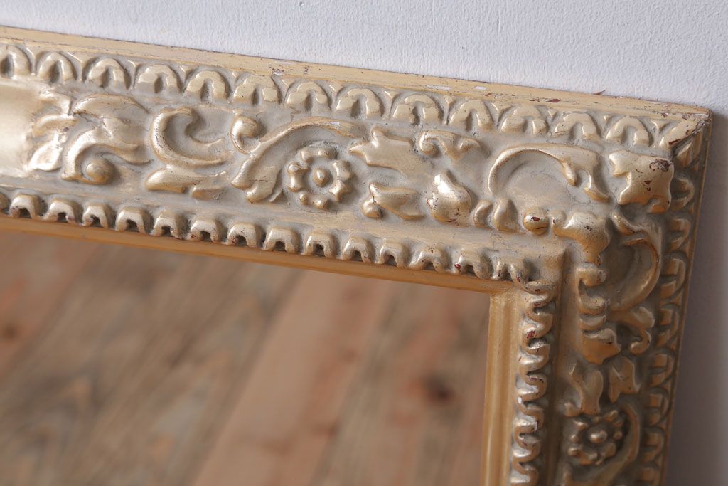 アンティーク雑貨　アンティーク調　上品な額付きミラー