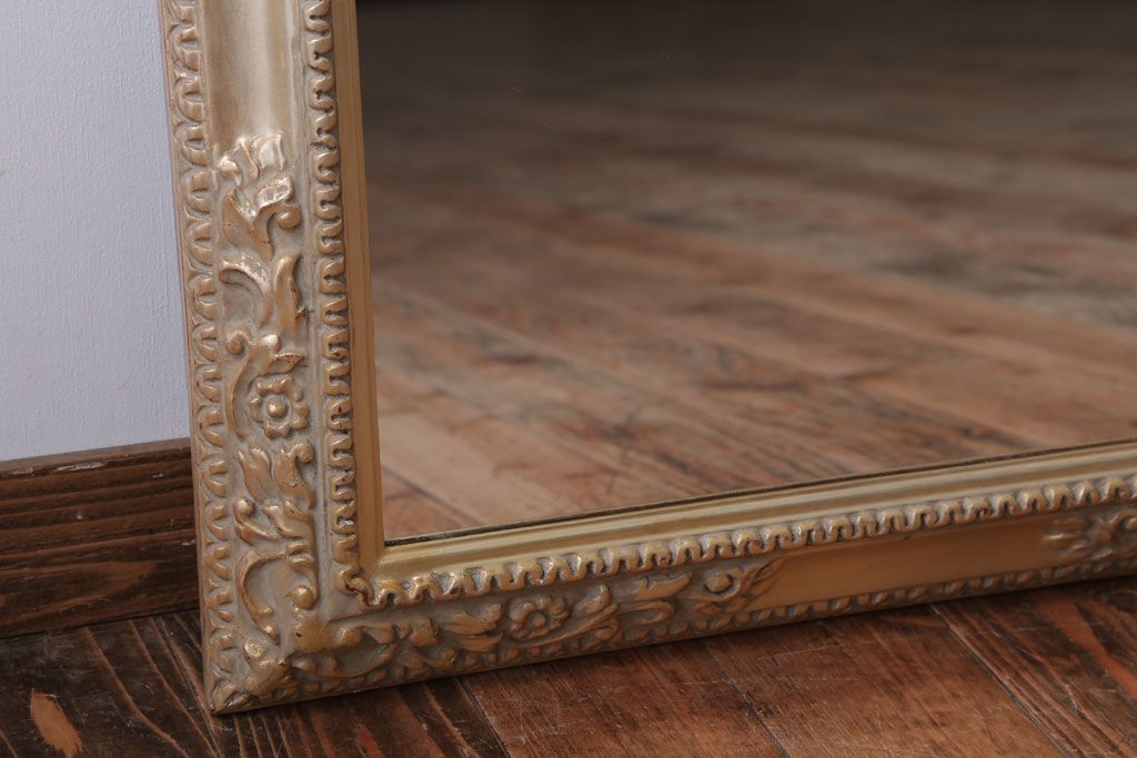 アンティーク雑貨　アンティーク調　上品な額付きミラー