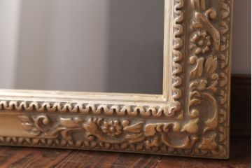 アンティーク雑貨　アンティーク調　上品な額付きミラー