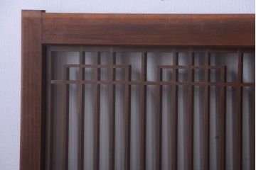 古民具・骨董　古い木製のガラス書院戸2枚セット