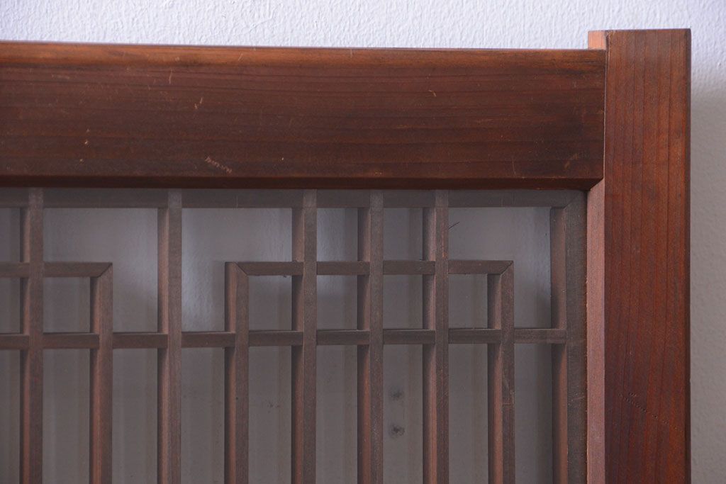 古民具・骨董　古い木製のガラス書院戸2枚セット