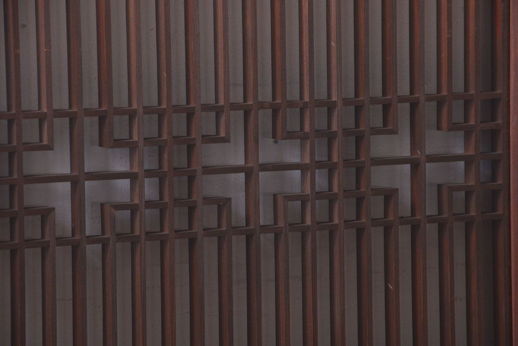 古民具・骨董　古い木製のガラス書院戸2枚セット