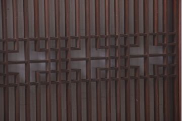 古民具・骨董　古い木製のガラス書院戸2枚セット