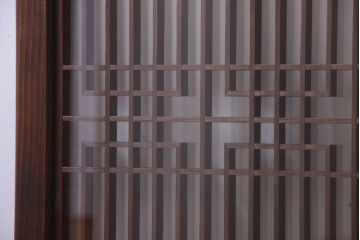 古民具・骨董　古い木製のガラス書院戸2枚セット