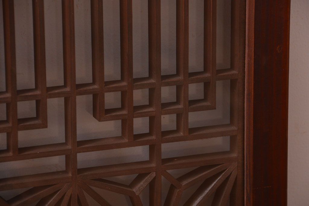 古民具・骨董　古い木製のガラス書院戸2枚セット