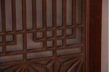 古民具・骨董　古い木製のガラス書院戸2枚セット