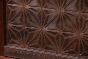 古民具・骨董　古い木製のガラス書院戸2枚セット