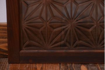 古民具・骨董　古い木製のガラス書院戸2枚セット