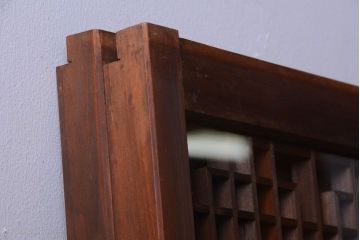 古民具・骨董　古い木製のガラス書院戸2枚セット