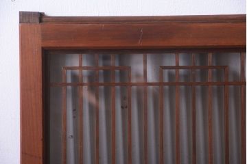 古民具・骨董　古い木製のガラス書院戸2枚セット