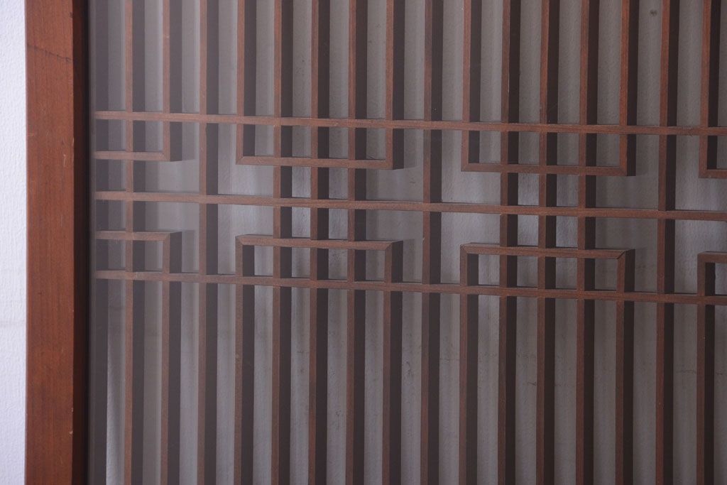 古民具・骨董　古い木製のガラス書院戸2枚セット