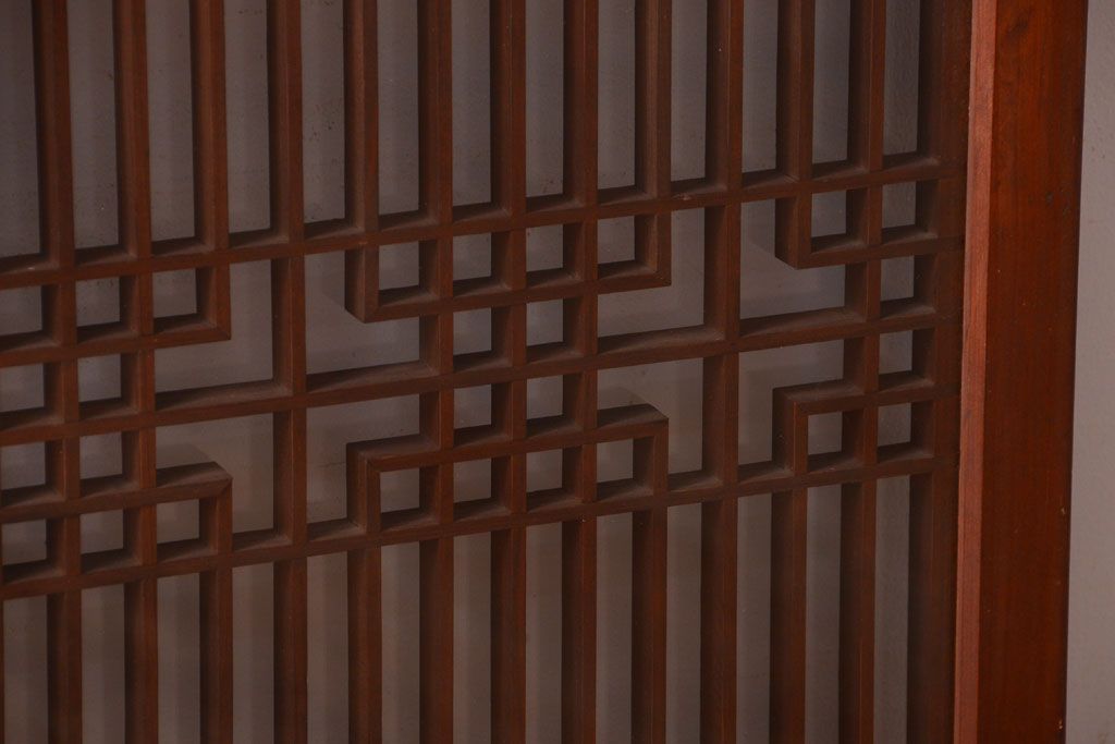 古民具・骨董　古い木製のガラス書院戸2枚セット