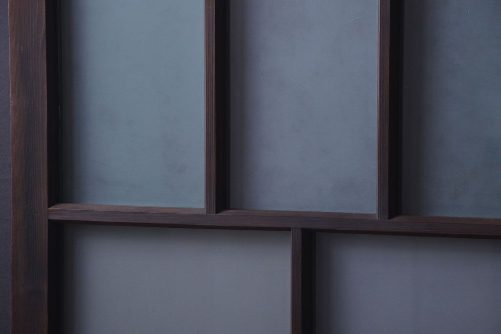 和製アンティーク　古い木のモダンなガラス引き戸4枚セット(窓)