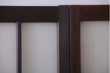 和製アンティーク　古い木のモダンなガラス引き戸4枚セット(窓)