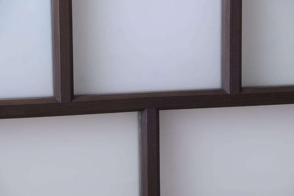 和製アンティーク　古い木のモダンなガラス引き戸4枚セット(窓)