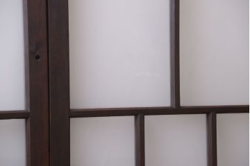 和製アンティーク　古い木のモダンなガラス引き戸4枚セット(窓)