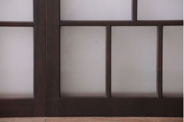 和製アンティーク　古い木のモダンなガラス引き戸4枚セット(窓)