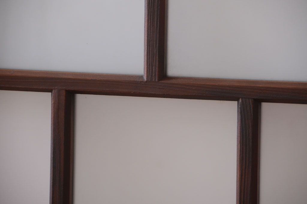 和製アンティーク　古い木のモダンなガラス引き戸4枚セット(窓)