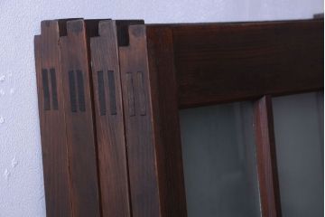 和製アンティーク　古い木のモダンなガラス引き戸4枚セット(窓)