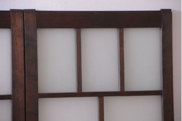 和製アンティーク　古い木のモダンなガラス引き戸4枚セット(窓)