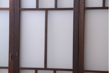 和製アンティーク　古い木のモダンなガラス引き戸4枚セット(窓)