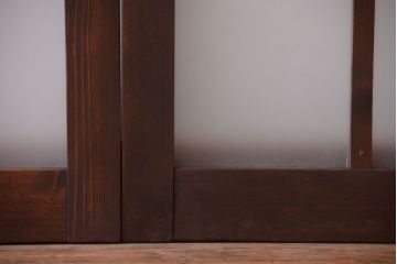 和製アンティーク　古い木のモダンなガラス引き戸4枚セット(窓)