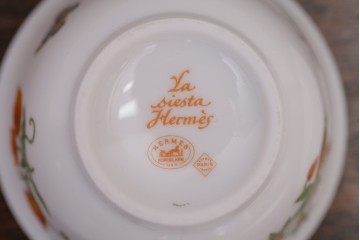 アンティーク雑貨　HERMES(エルメス)　茶碗　小皿セット(カップ)　(R-018623)