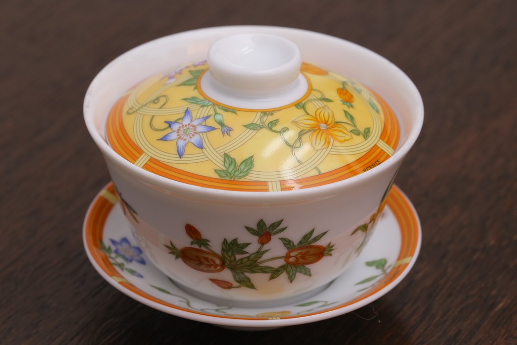 アンティーク雑貨　HERMES(エルメス)　茶碗　小皿セット(カップ)　(R-018623)