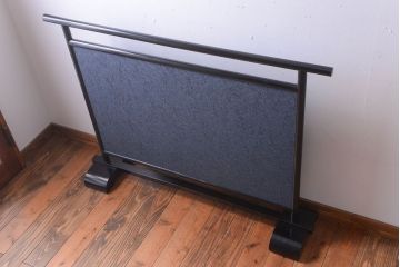 アンティーク雑貨　和製アンティーク　和紙貼り!漆塗りの古い衝立て(パーテーション)