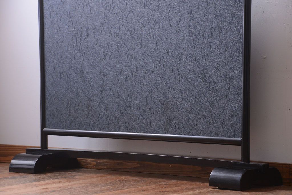 アンティーク雑貨　和製アンティーク　和紙貼り!漆塗りの古い衝立て(パーテーション)