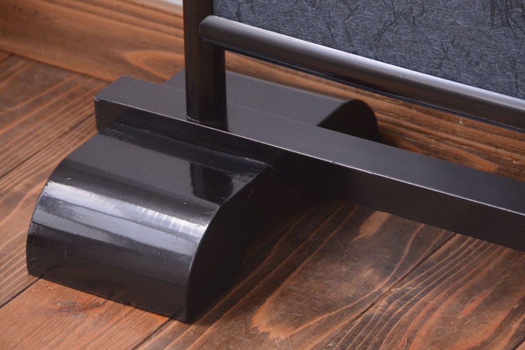 アンティーク雑貨　和製アンティーク　和紙貼り!漆塗りの古い衝立て(パーテーション)